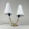 Double Arm Brass Table Lamp, Sweden, 1950s 13