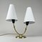Double Arm Brass Table Lamp, Sweden, 1950s, Image 13