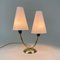 Double Arm Brass Table Lamp, Sweden, 1950s, Image 3