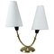 Double Arm Brass Table Lamp, Sweden, 1950s, Image 1