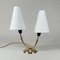 Double Arm Brass Table Lamp, Sweden, 1950s 2