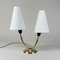 Double Arm Brass Table Lamp, Sweden, 1950s, Image 2