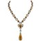 Rose Gold and Silver Necklace with Topaz, Onyx, Emerald & Diamond 1