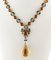Rose Gold and Silver Necklace with Topaz, Onyx, Emerald & Diamond, Image 4