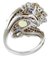 14 Karat White Gold Flower Ring with Diamonds, Yellow & Blue Sapphires 3