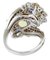 14 Karat White Gold Flower Ring with Diamonds, Yellow & Blue Sapphires, Image 3