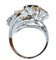 14 Karat White Gold Flower Ring with Diamonds, Yellow & Blue Sapphires, Image 4