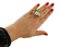 Diamonds Carnelian Agate White Stones Emerald Rose Gold and Silver Ring 8