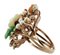 Diamonds Carnelian Agate White Stones Emerald Rose Gold and Silver Ring 5