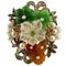 Diamonds Carnelian Agate White Stones Emerald Rose Gold and Silver Ring 1