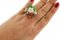 Diamonds Carnelian Agate White Stones Emerald Rose Gold and Silver Ring 6