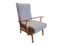 Vintage Armchair with New Grey and Orange Upholstery 2