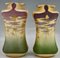 Jugendstil Keramikvasen mit vergoldeten Blumen von Turn Teplitz für Rstk, Amphora, 1900er, 2er Set 4