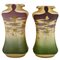 Art Nouveau Ceramic Vases with Gilt Flowers by Turn Teplitz for Rstk, Amphora, 1900s, Set of 2 1