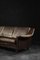 Mid-Century Danish Modern Brown Leather 3-Seater Sofa, 1970s 4