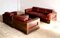 Cubic Seating Group in Red Leather, Finland, 1970s, Set of 3, Image 1