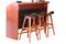 Danish Cocktail Bar in Teak and Button-Upholstered Front, 1950s, Image 9