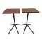 Mid-Century Industrial Table with Iron Legs and Embedo Lid, Set of 2, Image 1