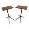 Mid-Century Industrial Table with Iron Legs and Embedo Lid, Set of 2, Image 8