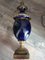 Lámpara de mesa de porcelana azul y bronce, Imagen 1