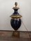 Lámpara de mesa de porcelana azul y bronce, Imagen 2