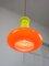 Mid-Century Eclectic Neon Glass and Brass Pendant Lamp 2