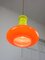Mid-Century Eclectic Neon Glass and Brass Pendant Lamp, Image 2