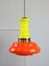 Mid-Century Eclectic Neon Glass and Brass Pendant Lamp 1