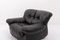 Vintage Italian Black Leather Lounge Chairs from Pellerossi, Set of 2 5