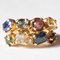 Vintage 18k Yellow Gold Ring with Blue Sapphire and Green Tourmaline, 1970s 1