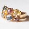 Vintage 18k Yellow Gold Ring with Blue Sapphire and Green Tourmaline, 1970s 3