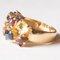 Vintage 18k Yellow Gold Ring with Blue Sapphire and Green Tourmaline, 1970s, Image 4