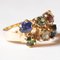 Vintage 18k Yellow Gold Ring with Blue Sapphire and Green Tourmaline, 1970s 7
