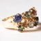 Vintage 18k Yellow Gold Ring with Blue Sapphire and Green Tourmaline, 1970s, Image 7