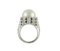 14 Kt White Gold Ring with Diamonds and South-Sea Pearl 5