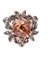Orecchini a bottone in oro rosa e argento a 9 carati con topazi e diamanti, Immagine 2