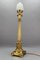 French Bronze and Frosted Glass Fluted Column Table Lamp, 1920s 3