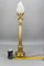 French Bronze and Frosted Glass Fluted Column Table Lamp, 1920s, Image 19