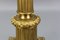 French Bronze and Frosted Glass Fluted Column Table Lamp, 1920s 9