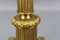 Geriffelte französische Tischlampe aus Bronze & Milchglas, 1920er 9