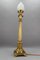 French Bronze and Frosted Glass Fluted Column Table Lamp, 1920s 6