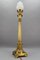 French Bronze and Frosted Glass Fluted Column Table Lamp, 1920s 2