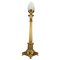 French Bronze and Frosted Glass Fluted Column Table Lamp, 1920s 1
