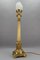 French Bronze and Frosted Glass Fluted Column Table Lamp, 1920s 11