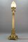 French Bronze and Frosted Glass Fluted Column Table Lamp, 1920s, Image 4