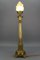 French Bronze and Frosted Glass Fluted Column Table Lamp, 1920s 5