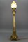 French Bronze and Frosted Glass Fluted Column Table Lamp, 1920s, Image 5