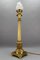 French Bronze and Frosted Glass Fluted Column Table Lamp, 1920s 12