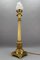 French Bronze and Frosted Glass Fluted Column Table Lamp, 1920s, Image 12