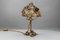 Lámpara de mesa francesa Roses de metal dorado, años 50, Imagen 20